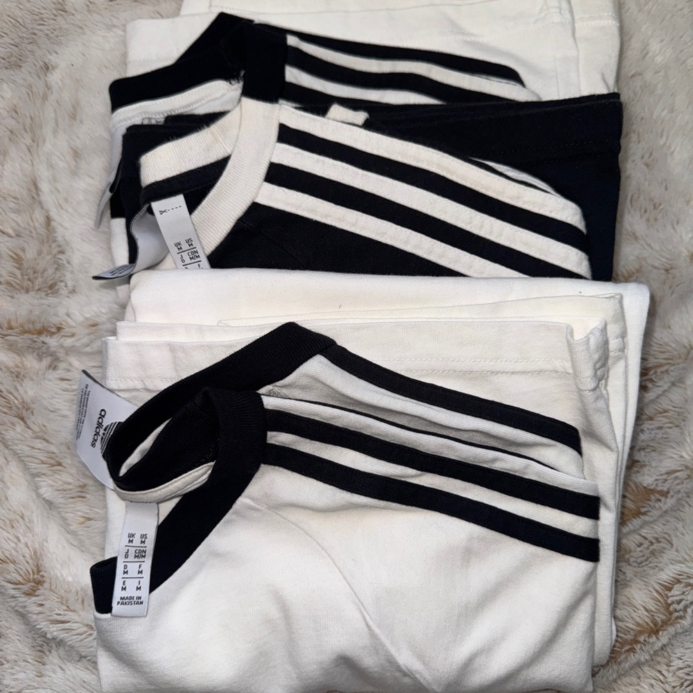 adidas Black and White Short Sleeve Tees - 3 Count